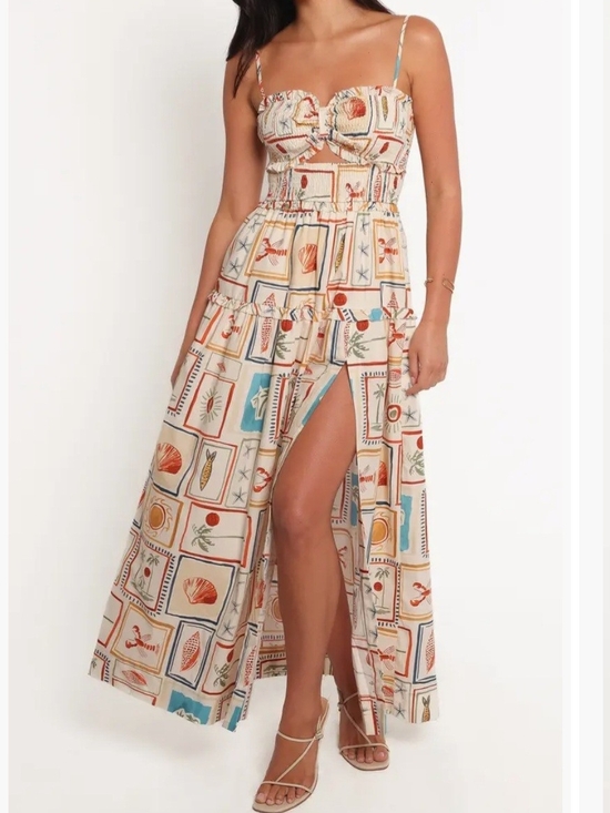 Petal & Pup Dresses & Skirts - Petal & Pup Hana Cream Maxi Dress with Sardinia Print